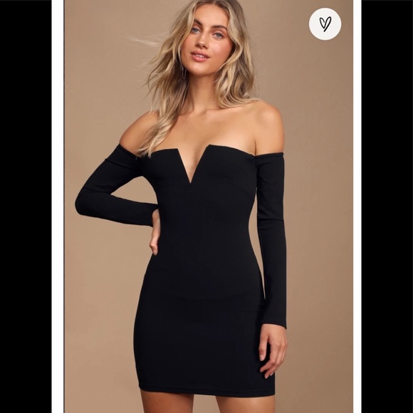 Lulus Dresses & Skirts - 2X HOST PICK 🌟Lulu’s Little Black Dress Long Sleeve Off-the-Shoulder Small